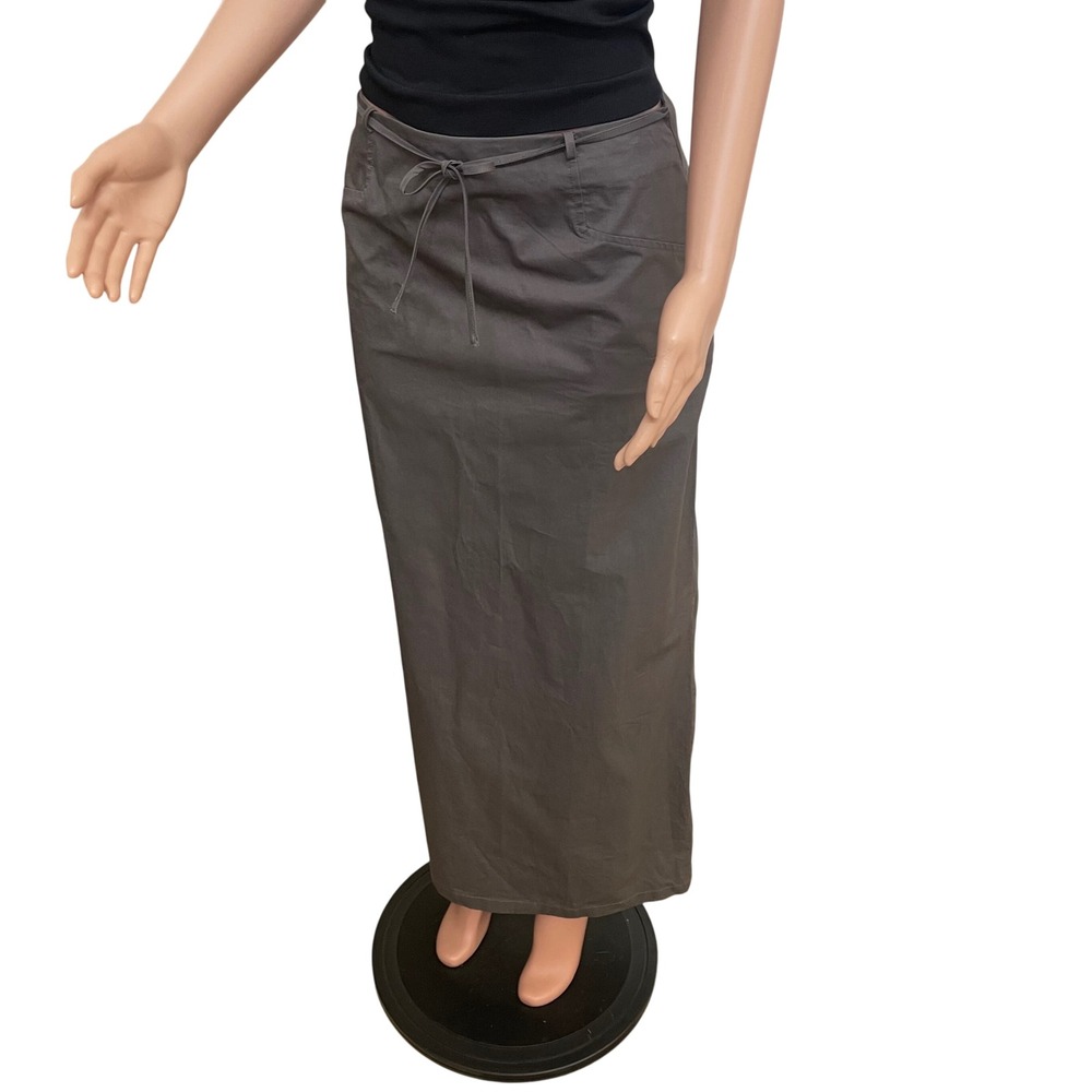 White Fox Street Style Maxi Cargo Skirt, Gray, relaxed, casual, edgy, tie waist - Picture 4 of 16